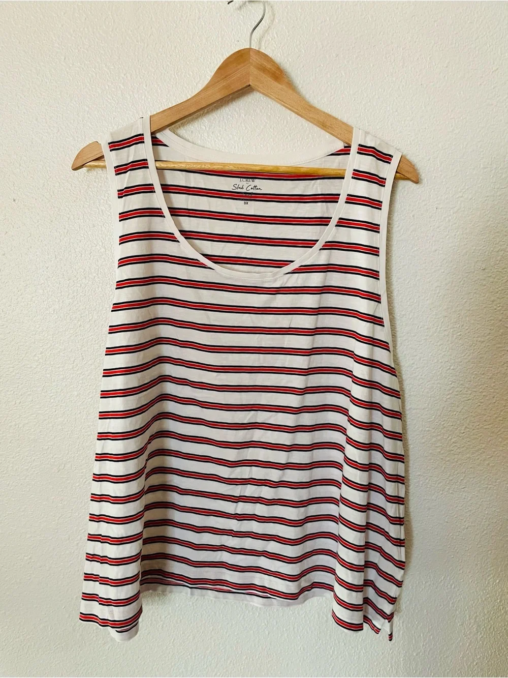 J. Crew Striped vintage slub cotton tank top Size 3X Plus NWT
